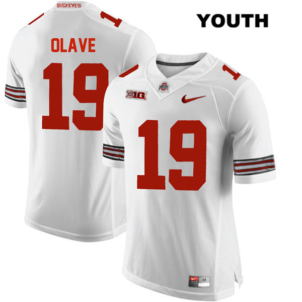 Ohio State Buckeyes Youth Chris Olave #19 White Authentic Nike College NCAA Stitched Football Jersey BT19B33NX